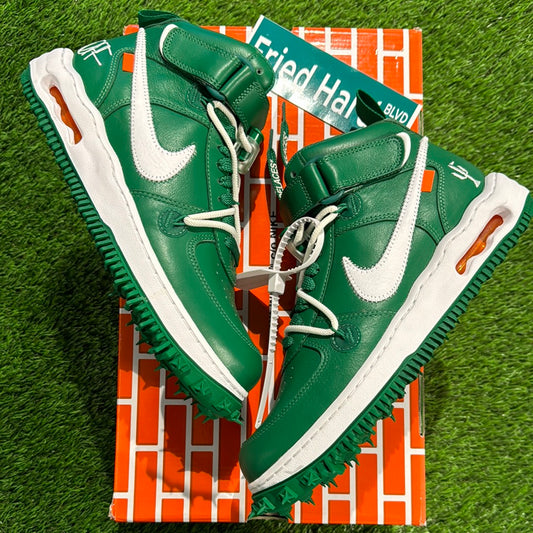 Off-White x Air Force 1 Mid SP Leather 'Pine Green'