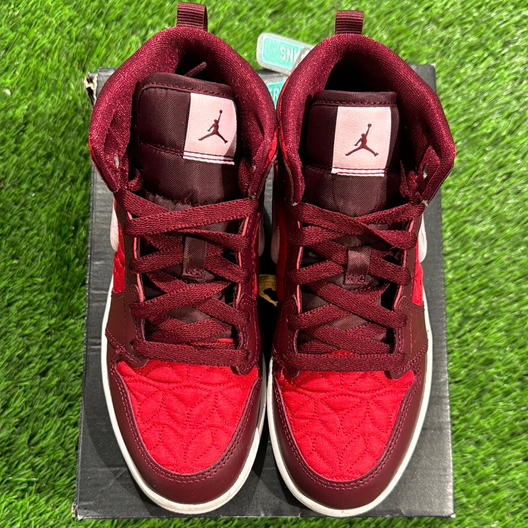 Air Jordan 1 Mid SE PS 'Red Quilted'