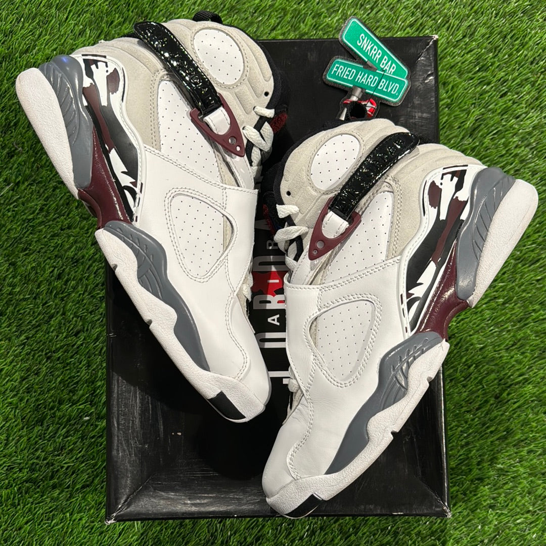 Jordan 8 Retro White Burgundy (Women's)