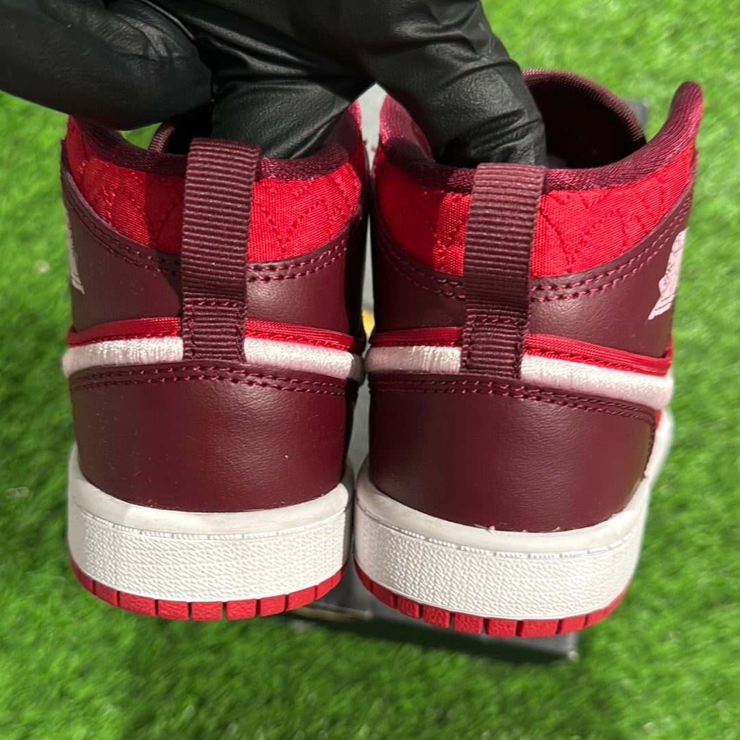 Air Jordan 1 Mid SE PS 'Red Quilted'