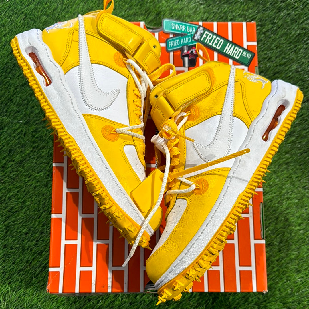 Off-White x Air Force 1 Mid SP Leather 'Varsity Maize'