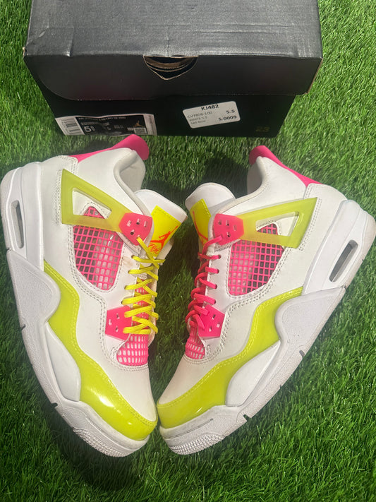 Jordan 4 Retro White Lemon Pink (GS)