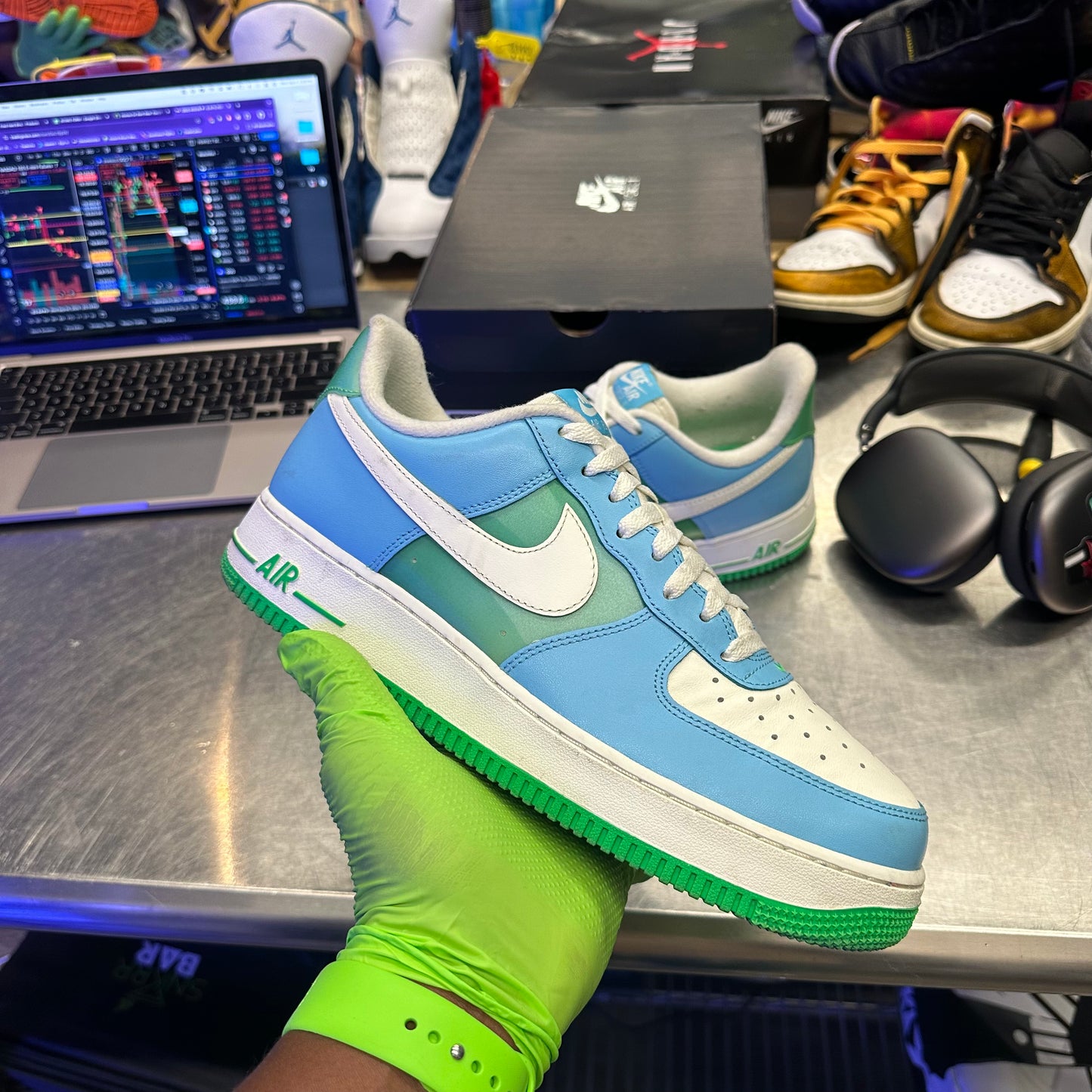 Nike Air Force 1 Low '07 Aquarius Blue Vapor Green