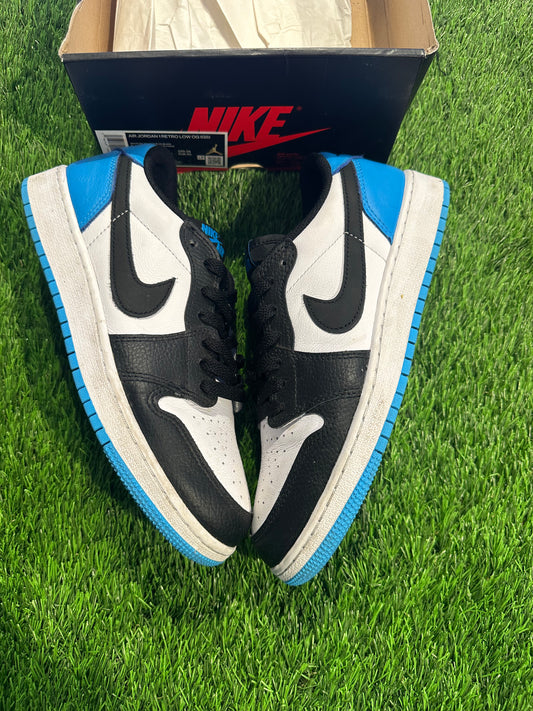 Jordan 1 Retro Low OG Black Dark Powder Blue (GS)